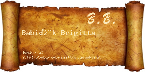 Babiák Brigitta névjegykártya